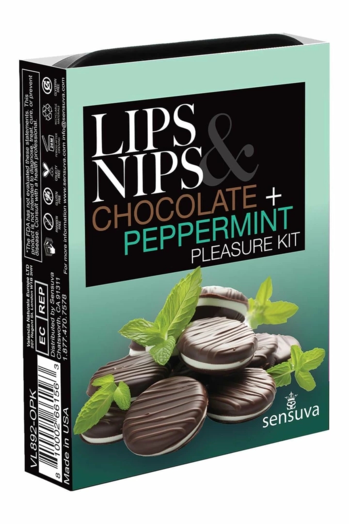 Sensuva Lips & Nips Pleasure Kit Zestaw Czekolada Mięta – limitowana edycja, balsamy