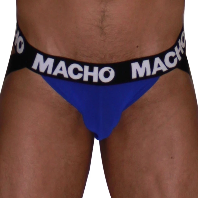 MACHO MX28AZ Jockstrap Niebieska Kratka L – anatomiczny, oddychający, podwójne paski