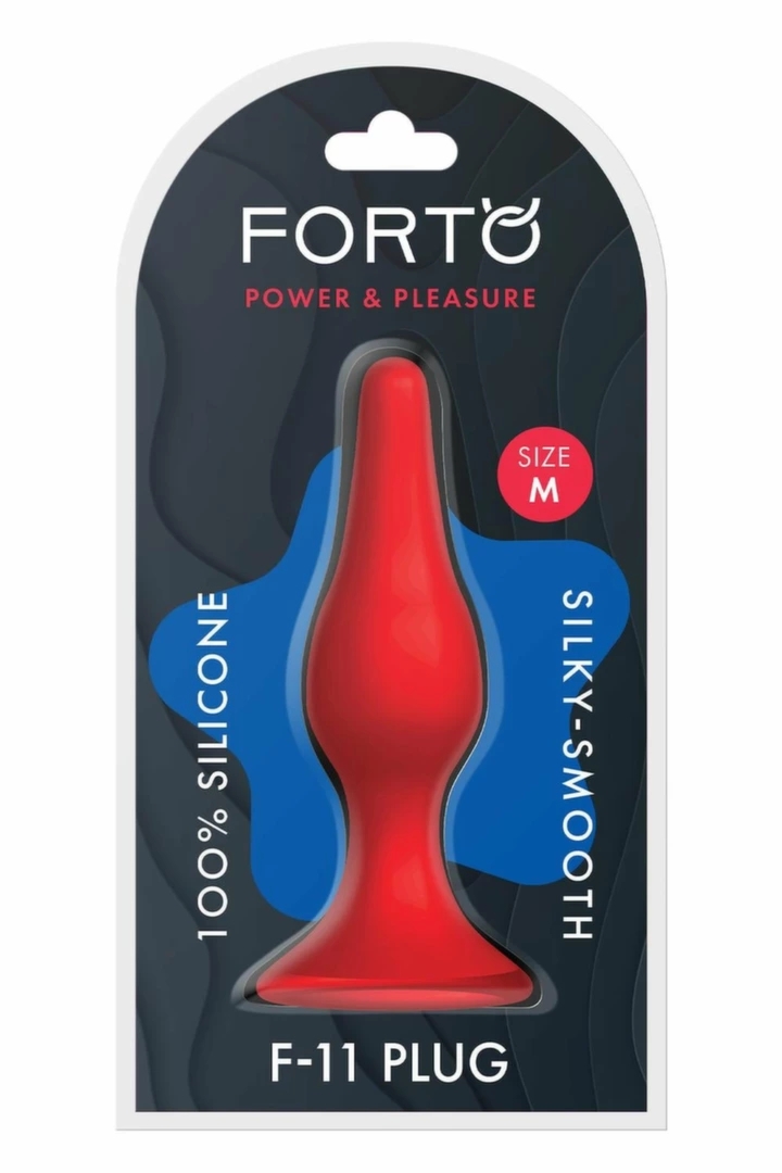 FORTO F-11 LUNGO Medium Red silikonowy model z przyssawką, średni rozmiar, czerwony