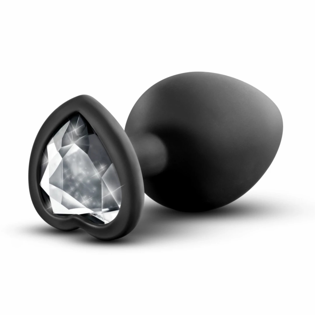 Blush Temptasia Bling Plug Small Czarny – Anatomiczna zatyczka silikonowa z ozdobnym kryształem