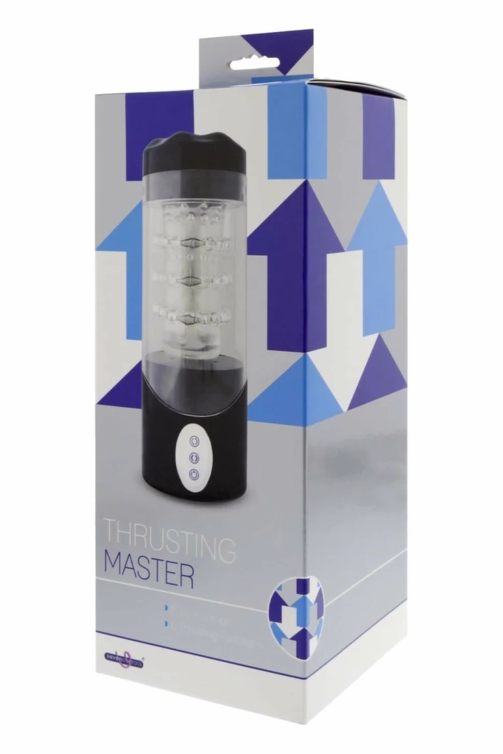 Thrusting Master 6-funkcyjna maszyna intymna, przezroczysta, TPE/ABS, automatyczny system
