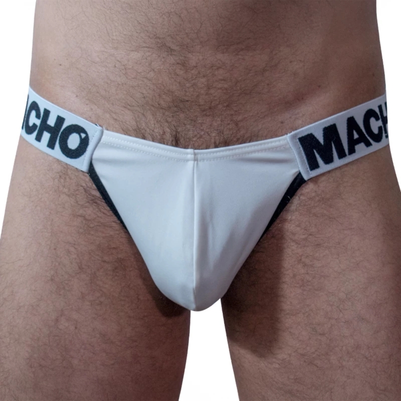 MACHO MCH009 białe slipy męskie L Lycra z panelem push-up oddychające
