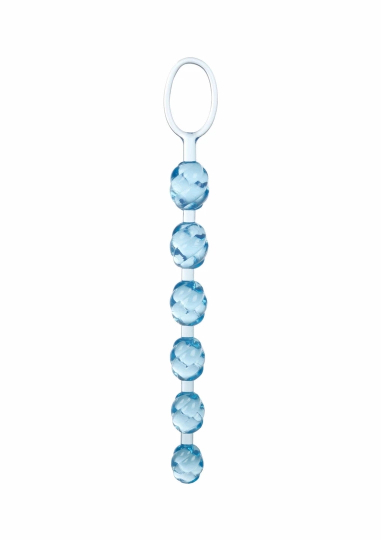 Swirl Pleasure Beads koraliki intymne z uchwytem, 6-stopniowe, elastyczny sznurek, czarne