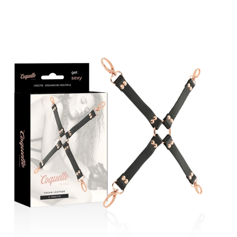Coquette Chic Desire Fantasy – krawat z wegańskiej skóry, czarny, neoprenowe wzmocnienie