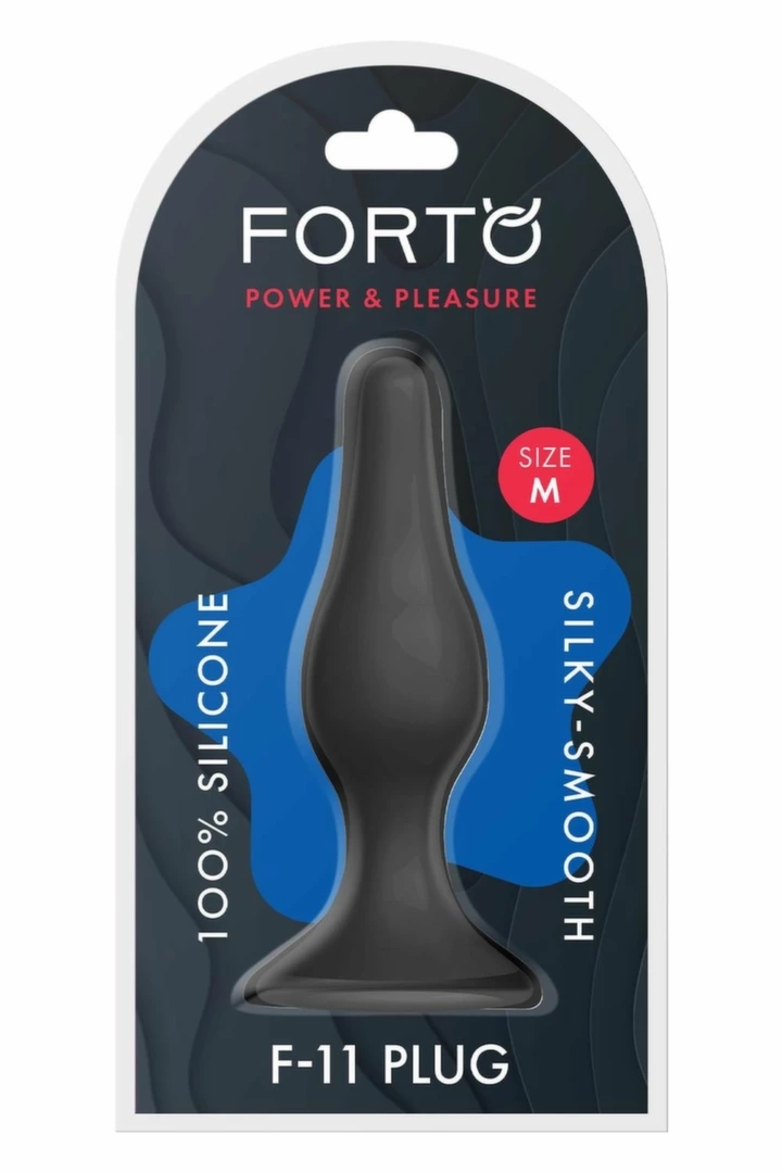FORTO F-11 LUNGO Medium Black silikonowy model z przyssawką, średni rozmiar, czarny