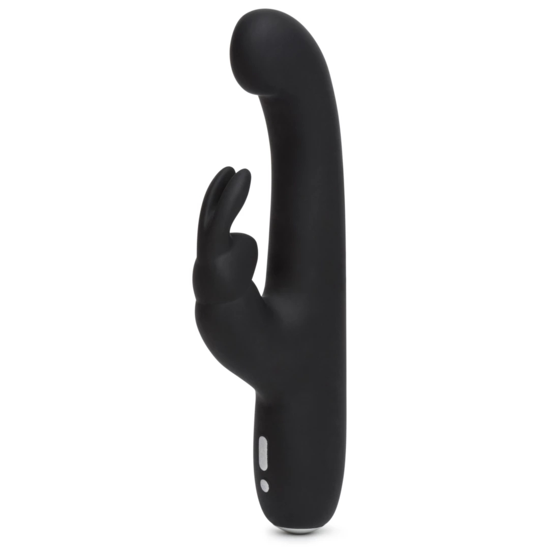 Happy Rabbit G-Spot Slim Black – smukły masażer punktu G, silikonowy, czarny, 15 trybów