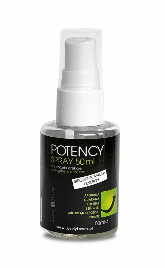 Lovely Lovers Potency Spray 50ml spray pielęgnacyjny z guaraną, kofeiną i żeń-szeniem