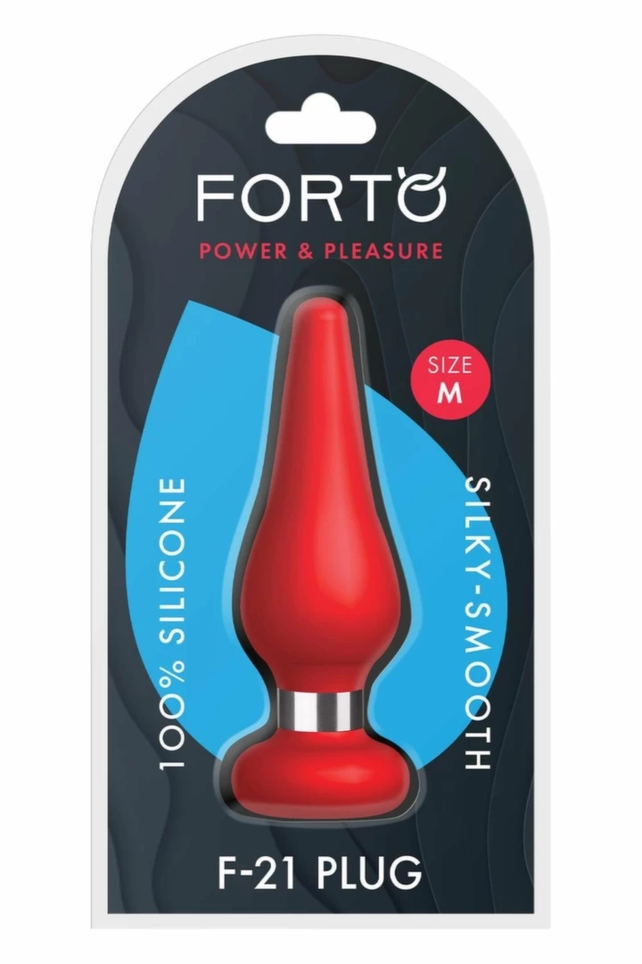 FORTO F-21 TEAR DROP Medium Red silikonowy model z pierścieniem stalowym, czerwony