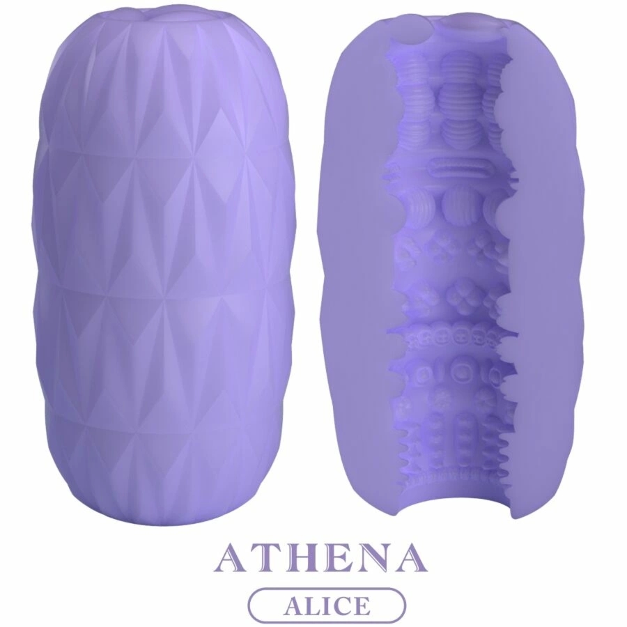 Pretty Love Athena Alice – kompaktowa maszyna intymna TPR, falista powierzchnia, fioletowa, etui