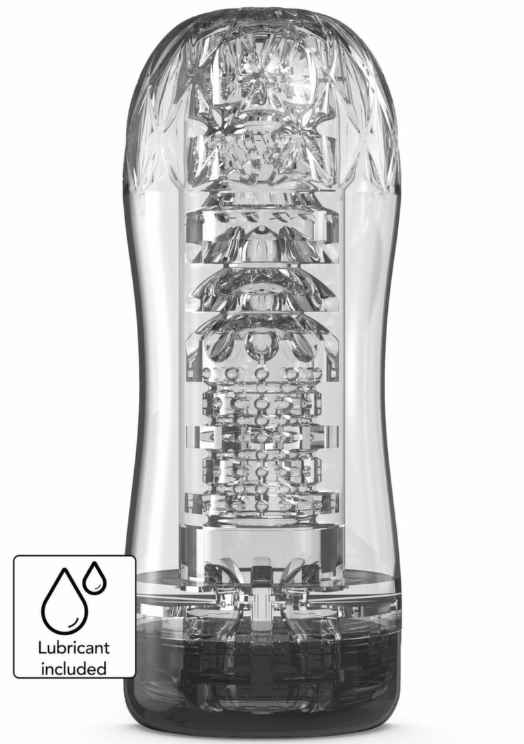 TOYJOY HERO Clear Blast przezroczysta maszyna intymna z funkcją podciśnienia, tekstura