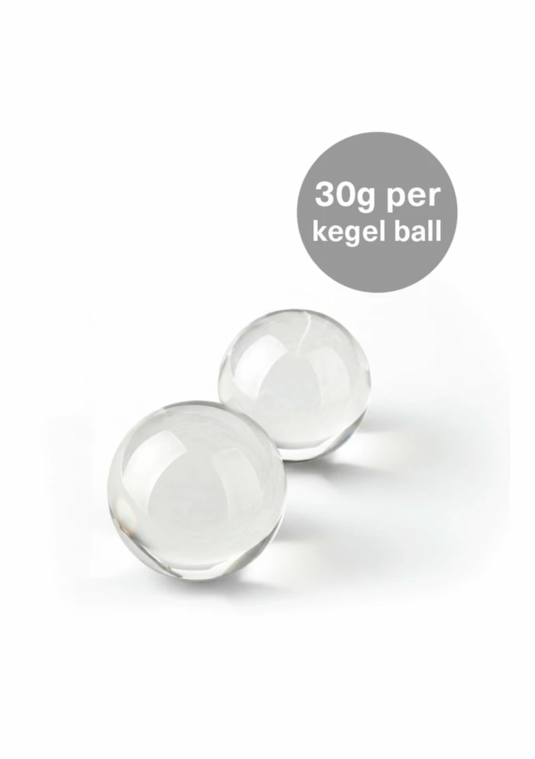 TOYJOY GLASS WORXX Weighted Kegel Drops szklane kulki treningowe, przezroczyste