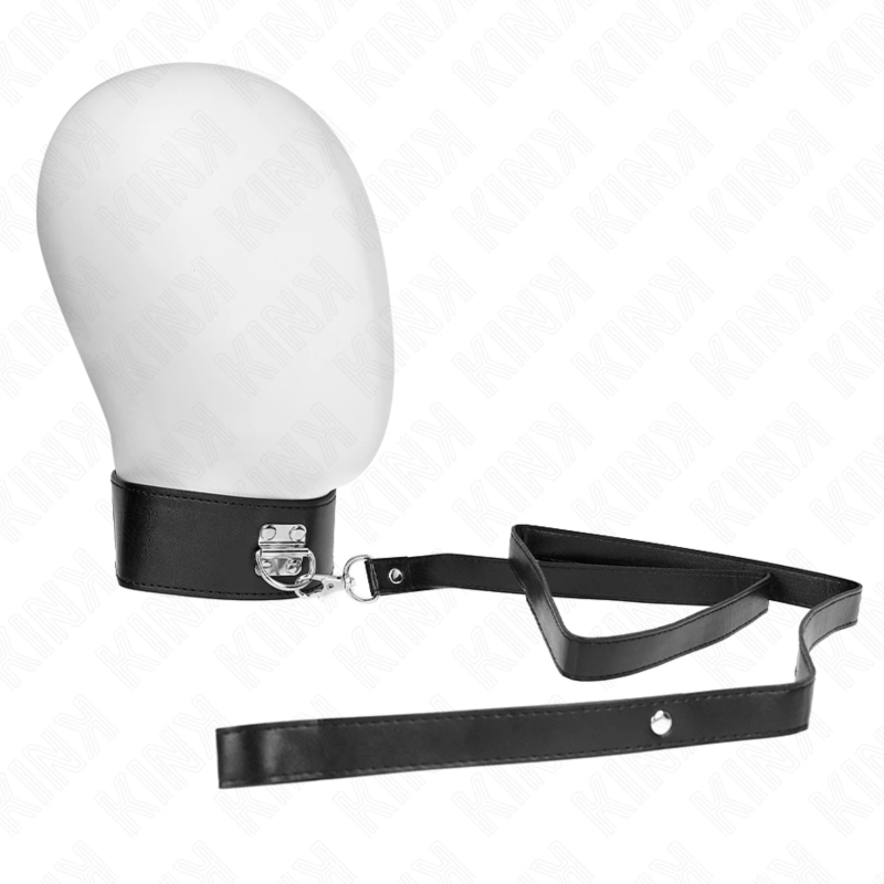 KINK Naszyjnik z paskiem 116 cm Model 2, czarny, regulacja 36-43 cm, szerokość 5 cm