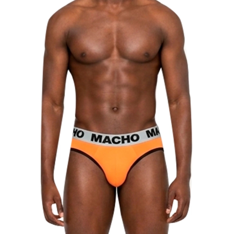 MACHO MCH012 slip męski pomarańczowy M Lycra z miseczką push-up oddychający