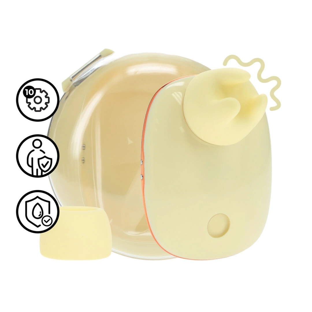 Dreamsicle Compact AirTap Vibrator żółty 2w1 – wymienne końcówki, kompaktowy system