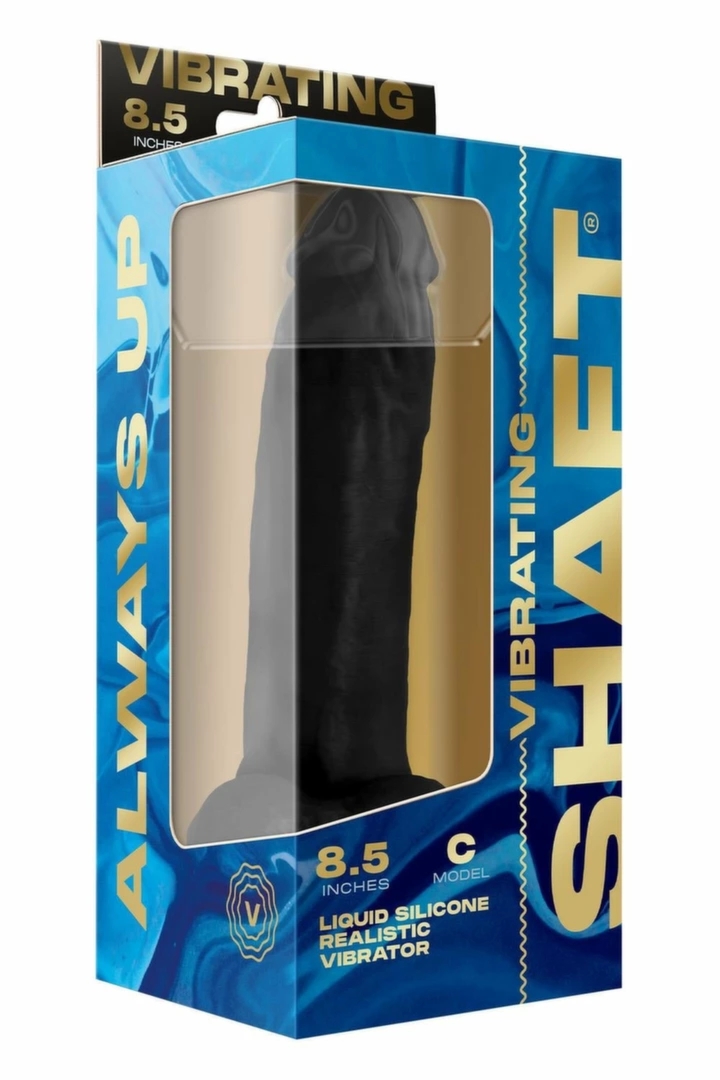 SHAFT Model C 8.5" Czarny – wibrujący system FLEXISKIN™, 24,1 cm, pilot, 8 trybów, przyssawka