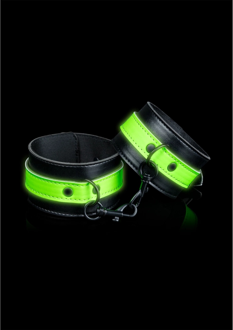 Ouch! Glow in the Dark – mankiety na kostki fluorescencyjne, regulowane, miękka wyściółka