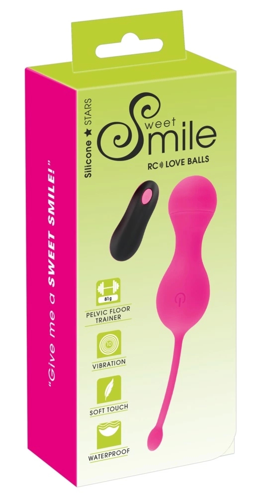 Sweet Smile RC Love Balls różowe – Kulki zdalnie sterowane, 10 programów, silikon, wodoodporne