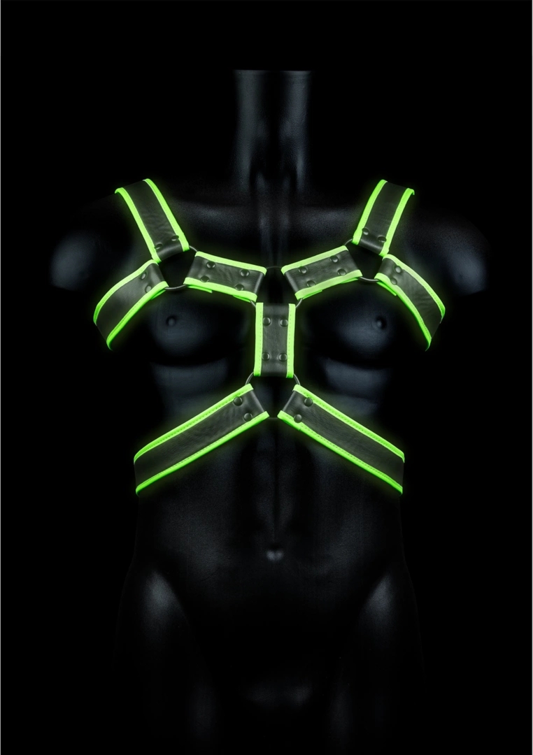 Ouch! Glow in the Dark – kamizelka świecąca L/XL, regulowana uprząż, zielone detale