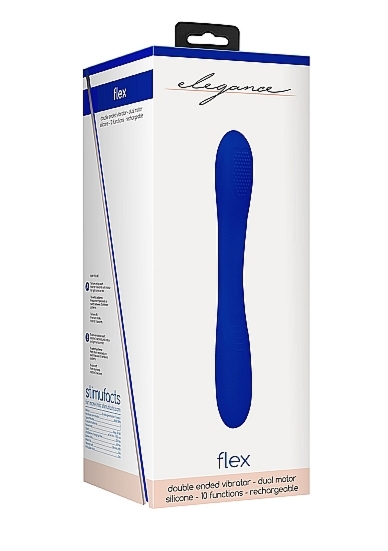 Wibrator PODWÓJNY Flex - Double Ended Vibrator - Flex - Blue