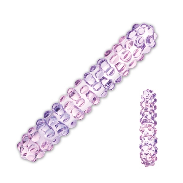 SexShop - Dildo szklane - Glas Purple Rose Nubby Glass Dildo