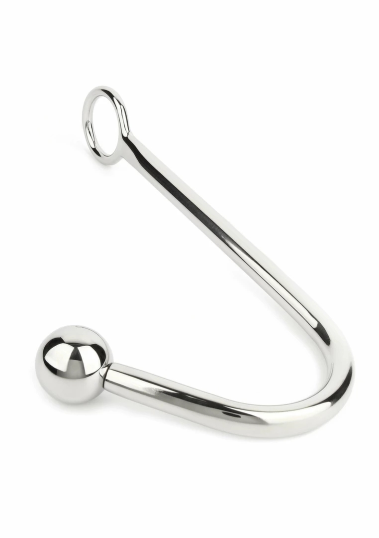 The Anal Challenge monster stalowy hak z kulką i pierścieniem, ergonomiczny, 25 cm