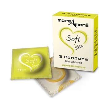 SexShop - Ekstra nawilżane prezerwatywy Condom Soft Skin 3 sztuki - online