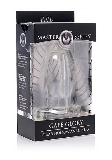 Przezroczysty przelotowy korek analny Gape Glory AF816-Large - Gape Glory Clear Hollow Anal Plug - Transparent