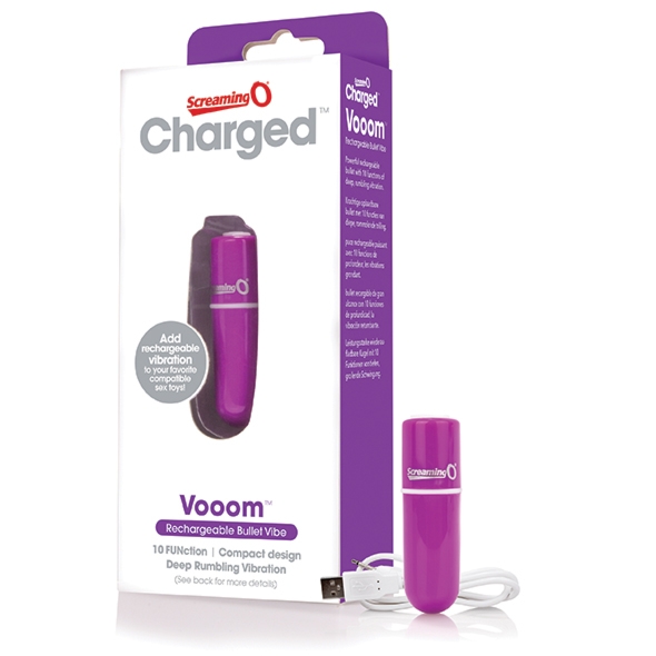 Sexshop - The Screaming O Charged Vooom Bullet Vibe  Fioletowy - Podręczny wibrator pocisk - online