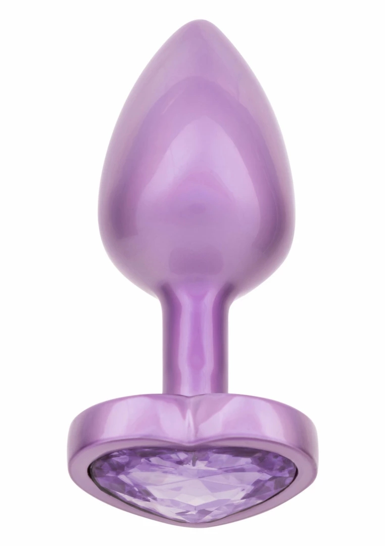 CalExotics Jewel Diamond Heart Plug Small – ozdoba intymna, rozmiar S, kryształ serce, niklowany