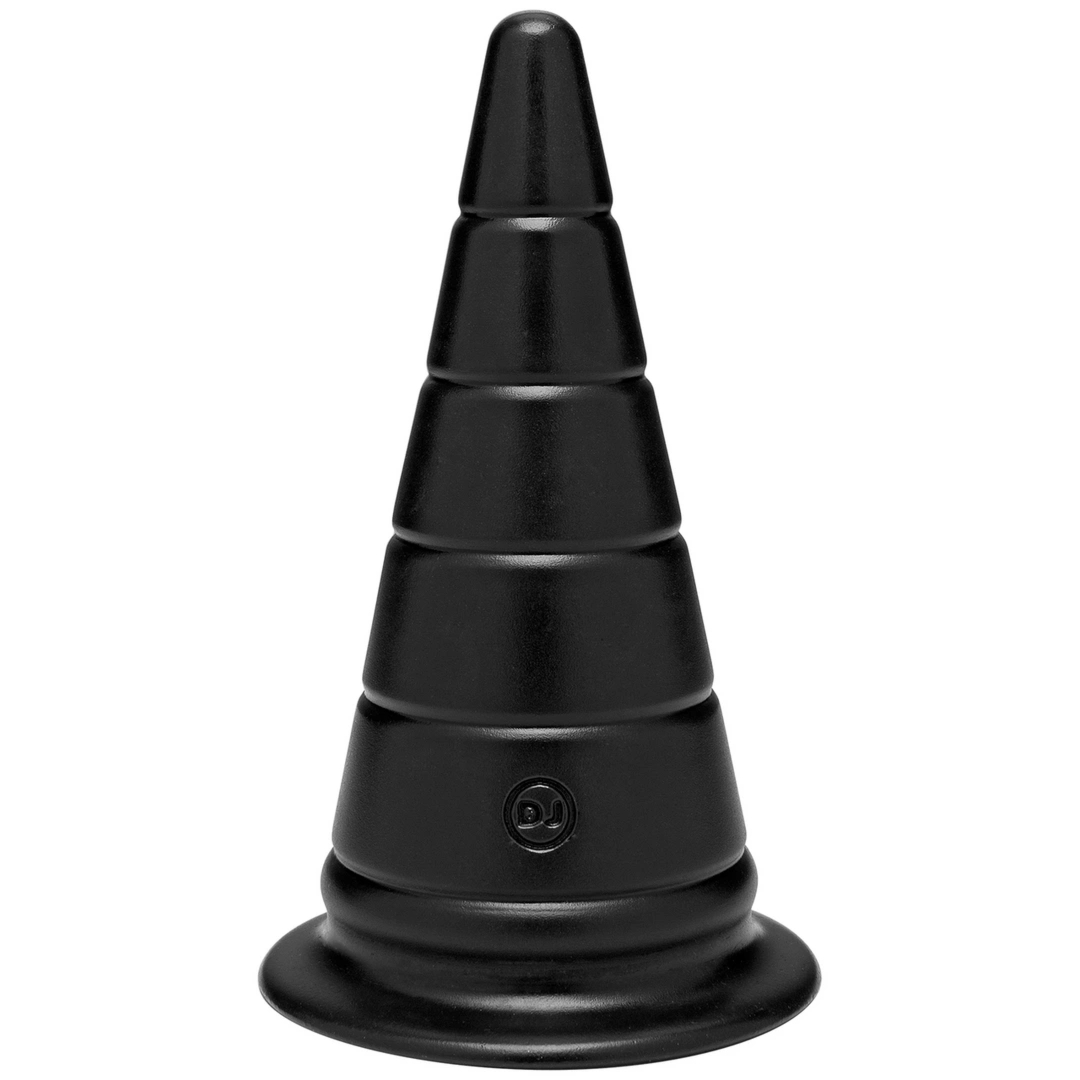 Doc Johnson TitanMen Expansion Plug 15 cm stożkowy, hipoalergiczny PVC, żebrowany, czarny