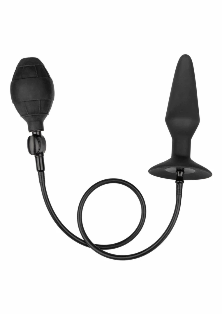 CalExotics Large Silicone Inflatable Plug – duży model silikonowy z pompką, przyssawką, czarny