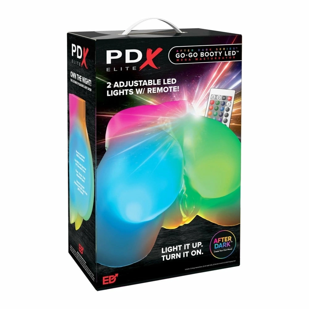 PIPEDREAM Go-Go Booty LED Mega samosmarująca maszyna intymna, RGB LED, 2,1 kg, pilot