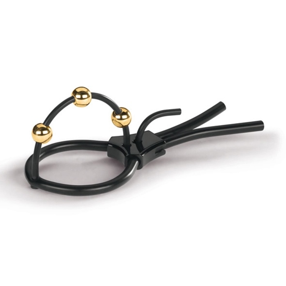 SexShop - Elektrostymulator penisa z kulkami - Mystim Pearly Pete Corona Strap