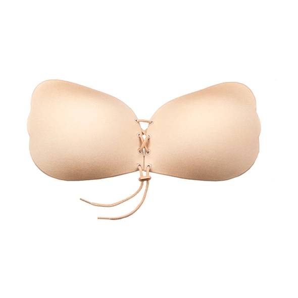 Bye Bra Lace-It Bra Samoprzylepny biustonosz B nude, bezszwowy, regulowane wiązanie, wielokrotnego użytku