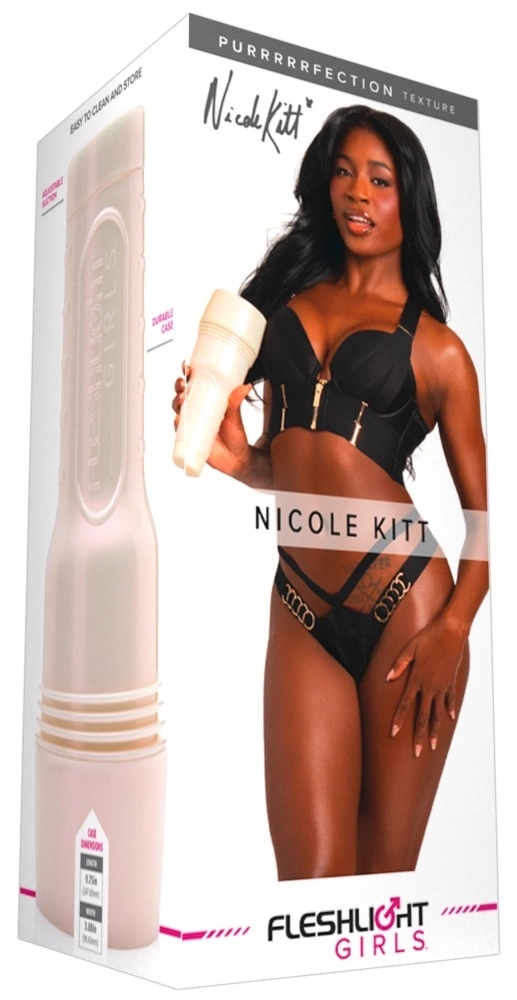 Fleshlight Nicole Kitt Purrrrrfection maszyna intymna Superskin 25 cm – wyjmowany wkład, autograf