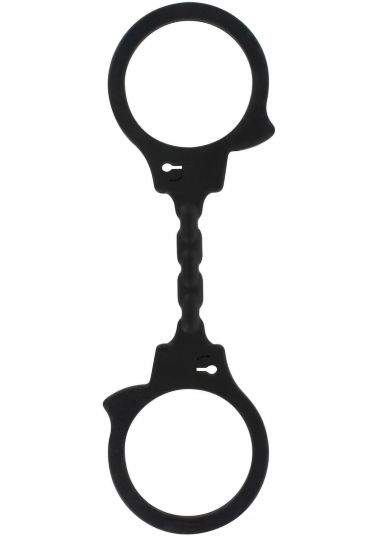 ToyJoy Stretchy Fun Cuffs silikonowe elastyczne kajdanki uniwersalne czarne z miękkiego silikonu