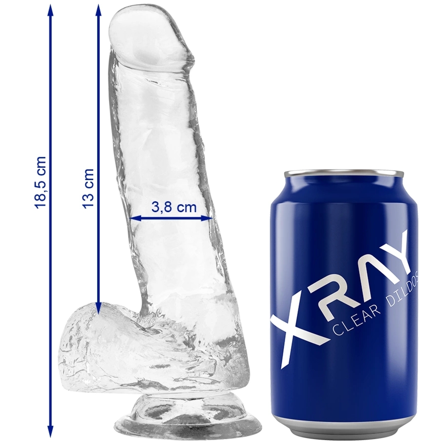 XRAY Model Clear żelowy 18,5 cm – transparentny, kulki, przyssawka, nowoczesny materiał