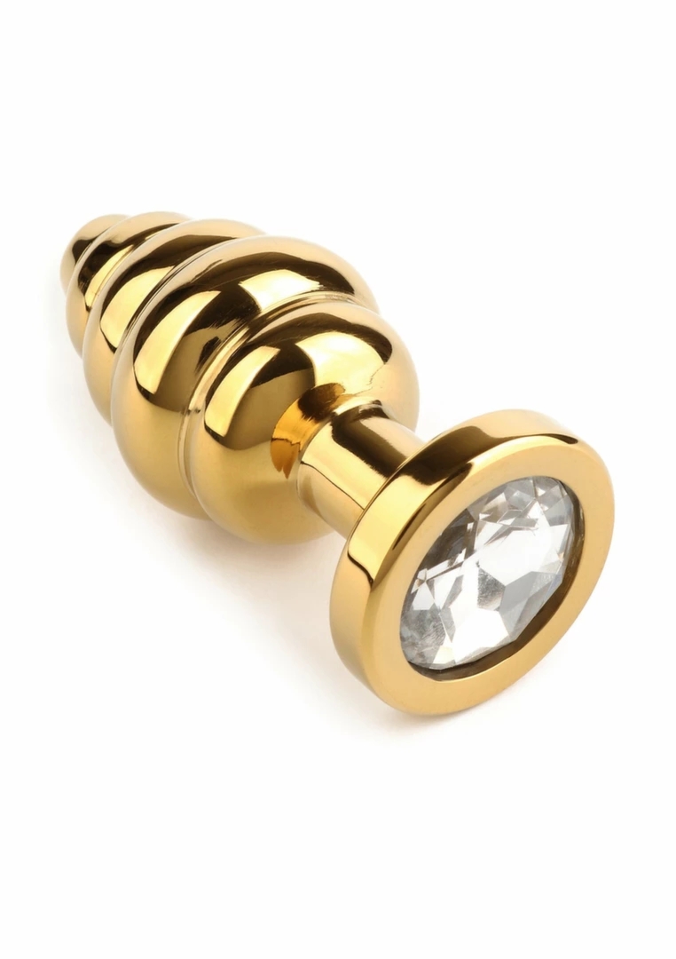 Mr. Steel Twister Small stalowy korek spiralny z ozdobną bazą, kryształ, 7,5 cm