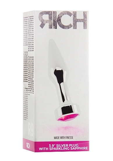 ZATYCZNA ANALNA zdobiona 3,9 Inch R9 - R9 - Silver Plug - 3,9 Inch - Pink Sapphire