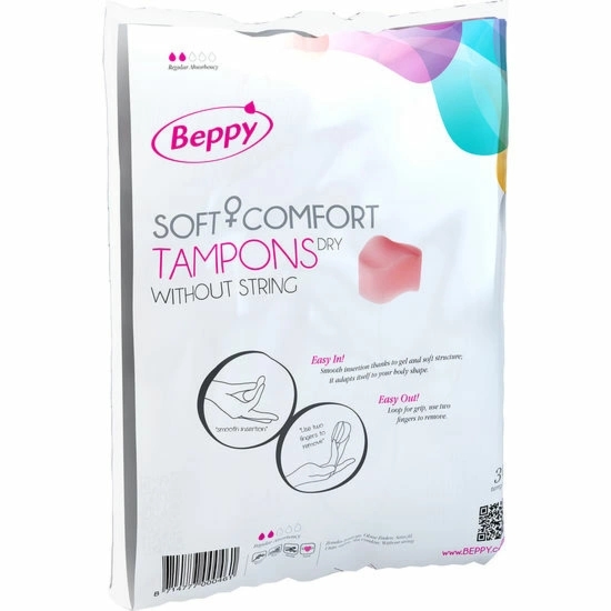 Beppy Comfort tampony bezsznurkowe miękkie 30 szt. – anatomiczna konstrukcja, suche