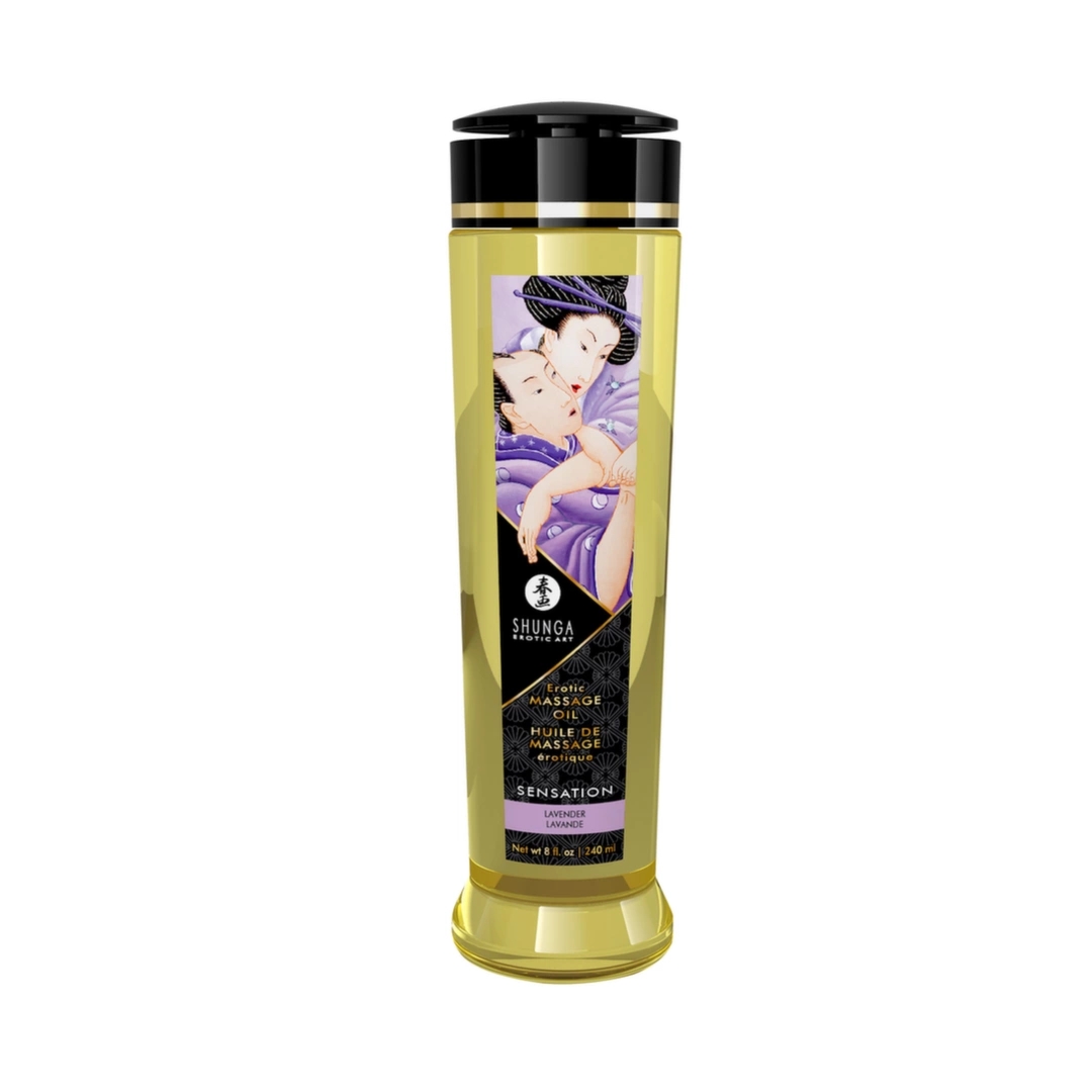 Shunga Massage Oil Sensation Lavender 240ml – naturalny olejek do masażu, aromat lawendy