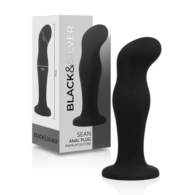 Black&Silver Sean Czarny Korek Anatomiczny Silikonowy Premium, wypustki, wodoodporny