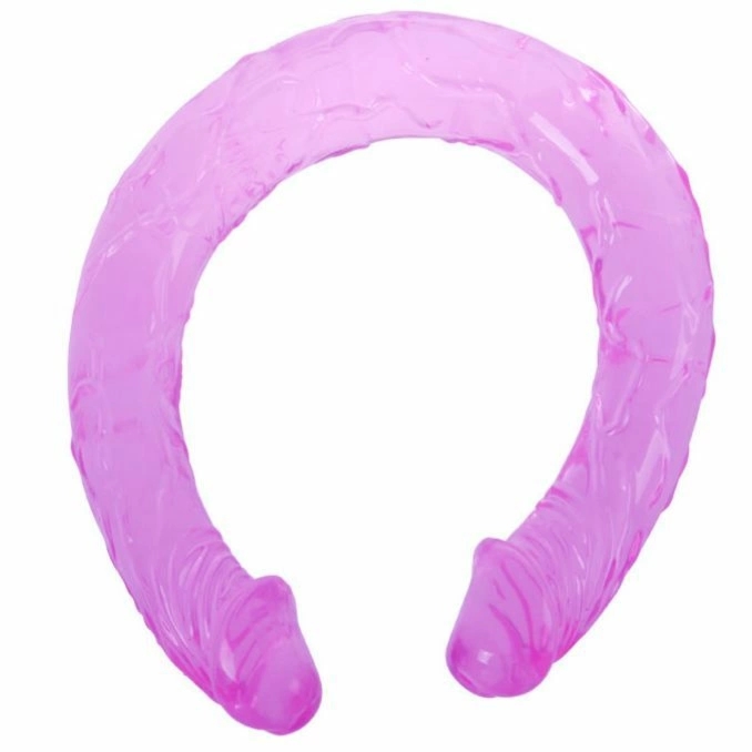 BAILE Double Dong liliowy 44,5 cm – elastyczny model dwustronny, żelowy, anatomiczny