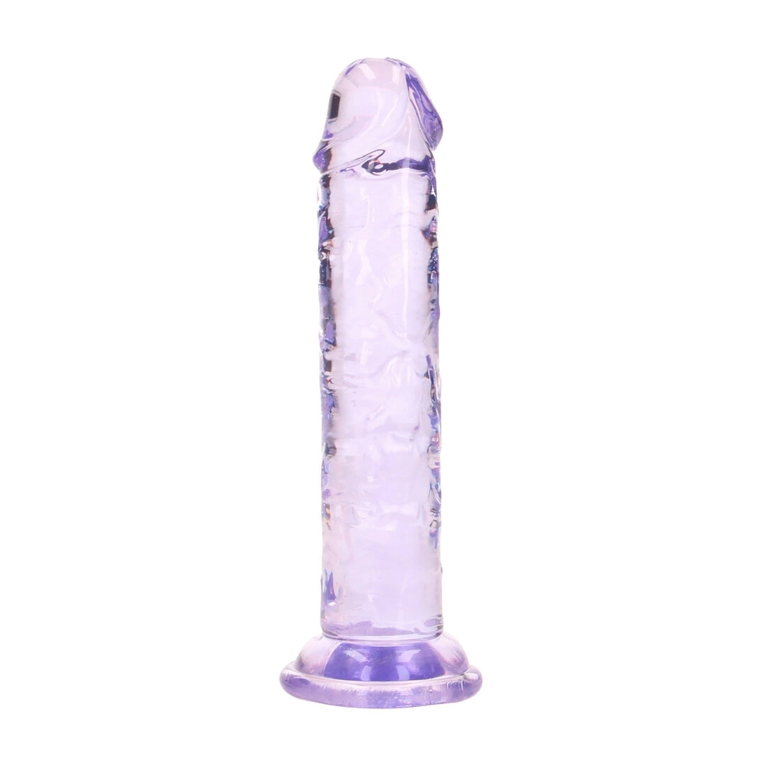 REALROCK Crystal Clear model 5 silikonowy 12,7 cm fioletowy – kompaktowy z przyssawką