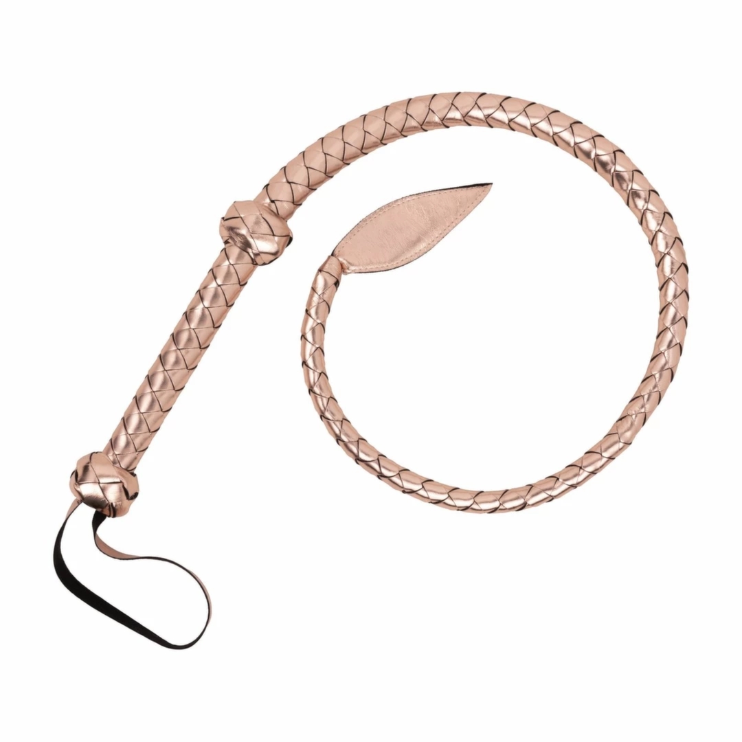 Rosy Gold Bull Whip Braided bat z plecionką, ergonomiczny uchwyt, różowe złoto