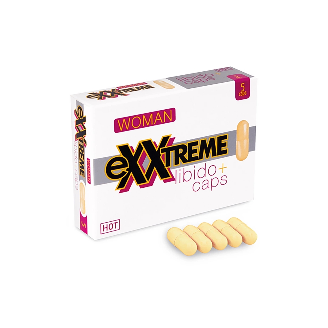HOT Exxtreme Libido Caps dla kobiet 5 kapsułek, kardamon, guarana, witaminy
