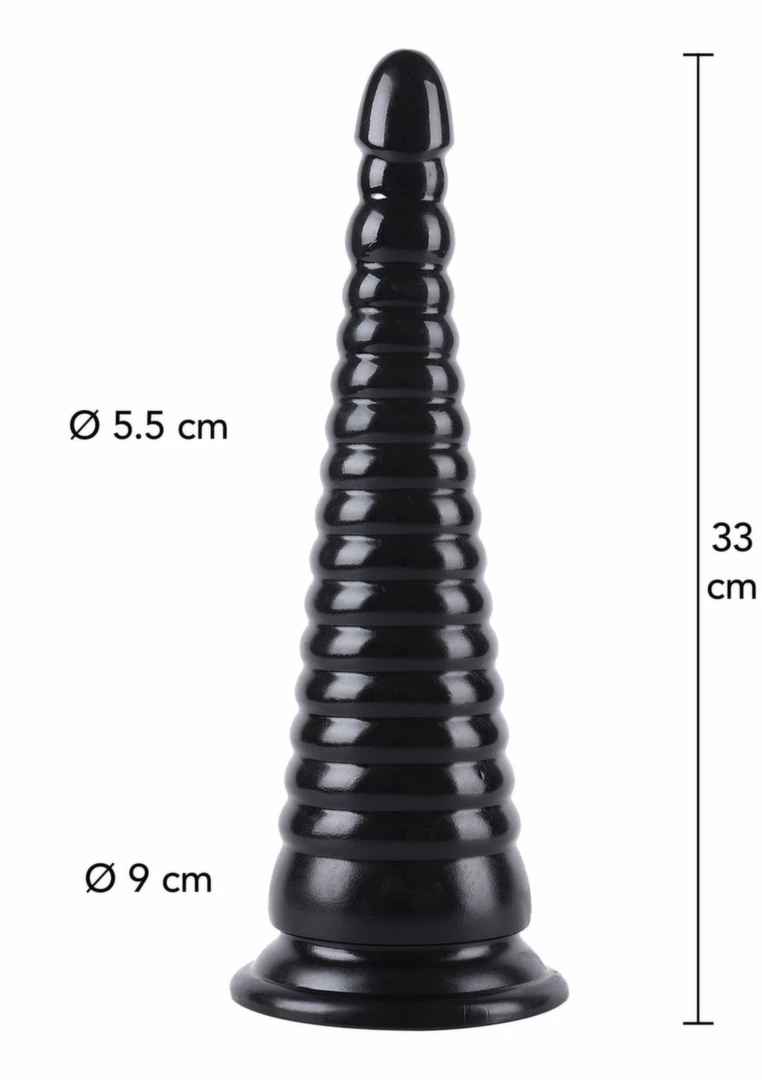 HIDDEN DESIRE Extreme Anal Cone 33 cm model XXL, stożkowy kształt, szeroka podstawa, PVC