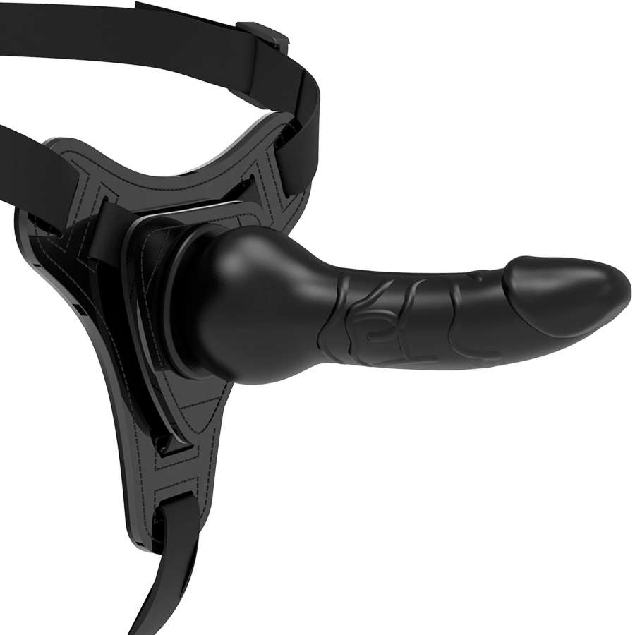 Fetish Submissive Uprząż z Silikonowym Aplikatorem 16cm, Czarna, Hipoalergiczna, Uniwersalna