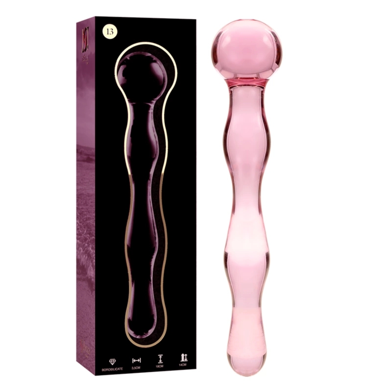 Ibiza Nebula Series Model 13 szklany różowy element intymny 18 cm borokrzemowe szkło – anatomiczny, ręcznie wykonany