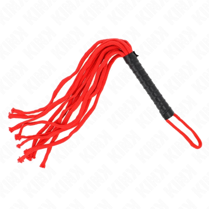 KINK Rojo bicz linowy 56 cm – Pleciona Rączka, Wytrzymała Lina Syntetyczna